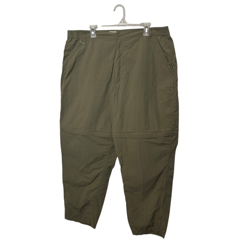 Cabelas Pants Mens 2XL Khaki Convertible Zip Off Nylon Guidewear Fishing GX2 UPF